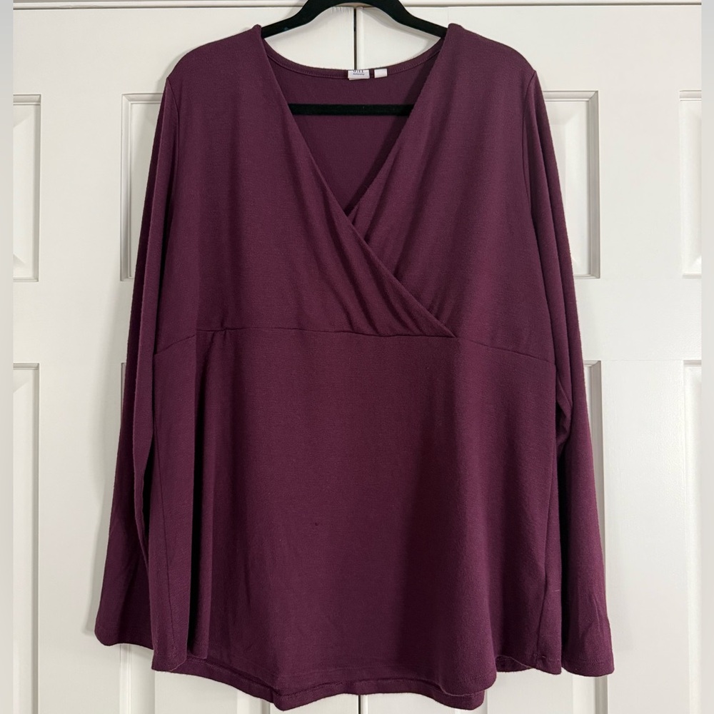 Gap Maternity Plum Long Sleeve Knit Top Size XL